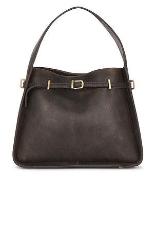 SIMKHAI Small Cleo Bucket Bag in Chocolate