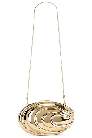 SIMKHAI Inez Clutch in Metallic Gold