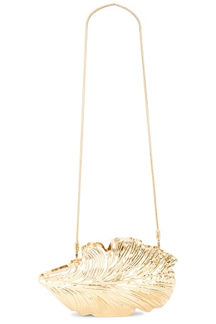 SIMKHAI Flora Clutch in Metallic Gold