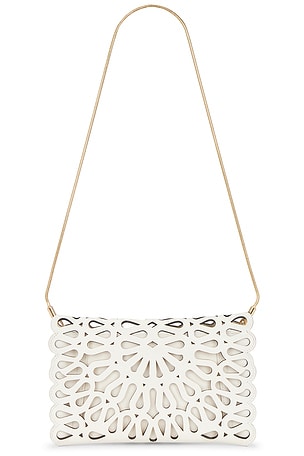 SIMKHAI Mccall Laser Cut Clutch in Cream