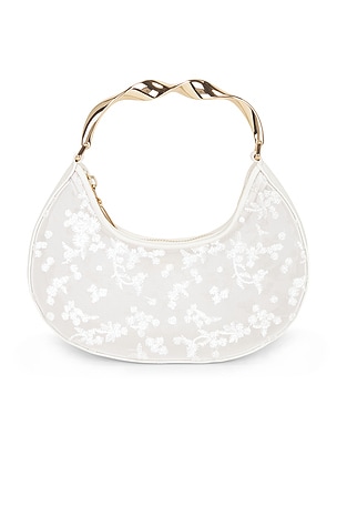 Nixi Floral Embroidered Mesh Twist Handle Bag SIMKHAI