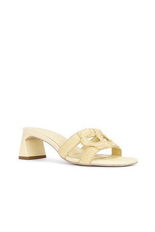 SIMKHAI Monogram Raffia Block Heel in Neutral