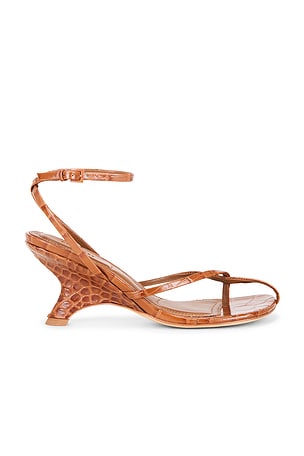Kelsey Embossed Leather Strappy Wedge SIMKHAI