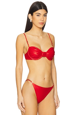JADE SWIM Raina Bikini Top in Coral