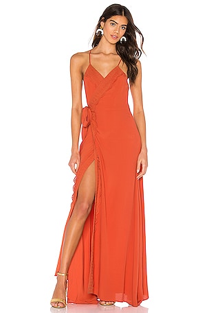 THE JETSET DIARIES Tell Me Baby Maxi Dress in Dirty Apricot REVOLVE
