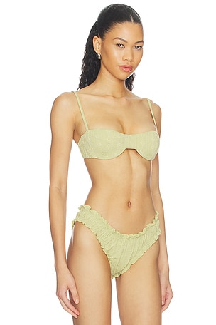 Juillet Ingrid Bikini Top in Green. Size XS. Also
