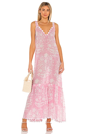 juliet dunn V Neck Maxi Dress in Pastel Pink | REVOLVE