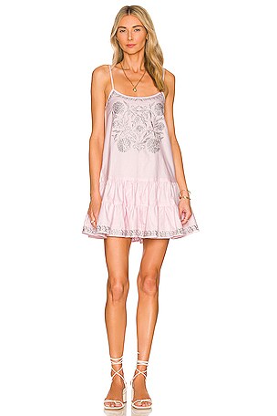juliet dunn Chambray Embroidered Strappy Dress in Pale Pink & Silver | REVOLVE juliet dunn Chambray Embroidered Strappy Dress in Pale Pink & Silver | REVOLVE