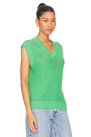 JUMPER 1234 Cross Texture Vest in Green