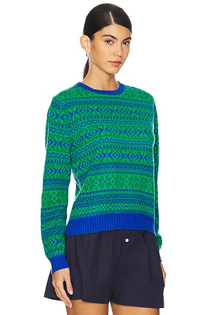 JUMPER 1234 Tonal Fairisle Crew in Green