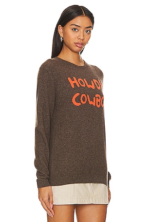 JUMPER 1234 Howdy Cowboy Sweater in Brown