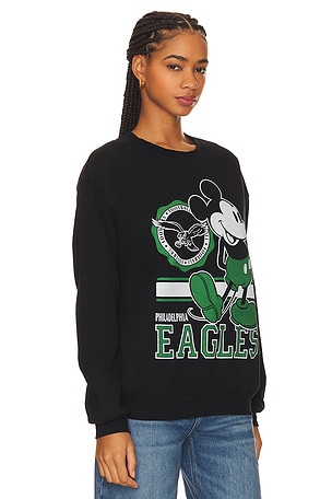 Junk Food Eagles Mickey Crewneck in Black