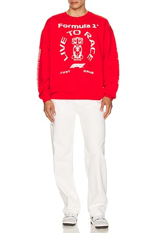 F1 White Car Sweatshirt Junk Food