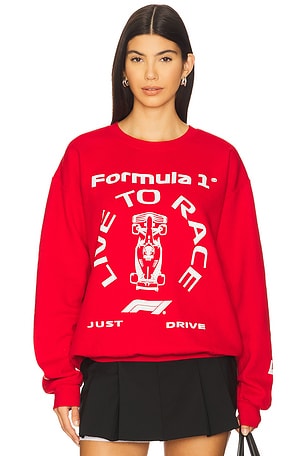 F1 White Car Sweatshirt Junk Food