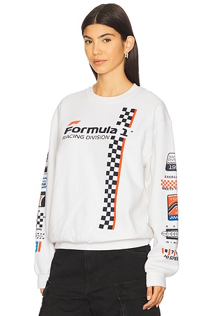 Junk Food F1 Racing Stripe Sweatshirt in White