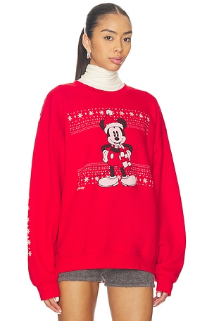 Junk Food Winter Wear Mickey Sweatshirt in Red