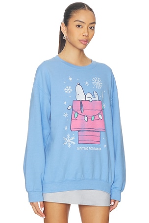 Junk Food Snoopy Waiting For Santa Sweatshirt in Blue