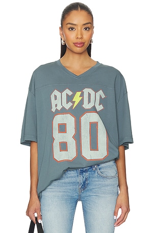 ACDC Back In Black Tour V-Neck Yoke Tee Junk Food