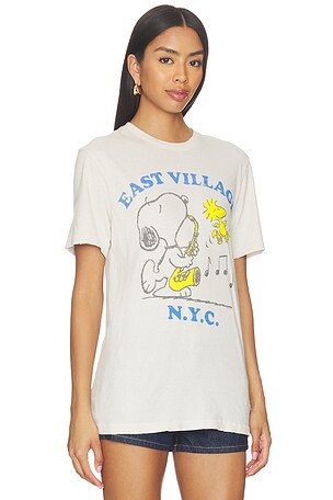 Junk Food Snoopy East Village Tee in Cream. Size S. Also