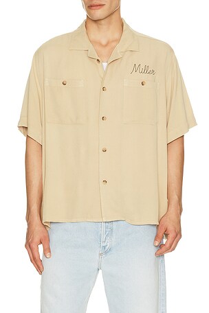 Junk Food Miller Sportsmans Join The Club Camp Shirt in Brown