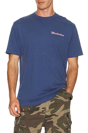 Junk Food Budweiser Baseball Bats Tee in Blue