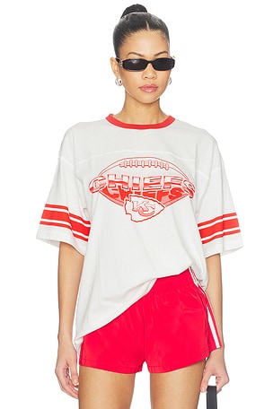 Chiefs Oversized Stripe Ringer Tee Junk Food