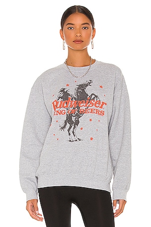 Junk Food Budweiser Rider Pullover in Sport Grey REVOLVE