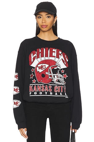 Chiefs Glitter Helmet Crew Fleece Junk Food