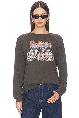 The Beatles Raglan Crew Fleece Sweatshirt Junk Food