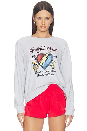 Grateful Dead Live 1988 Raglan Crew Fleece Sweatshirt Junk Food