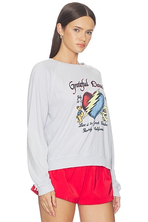 Junk Food Grateful Dead Live 1988 Raglan Crew Fleece Sweatshirt in Blue