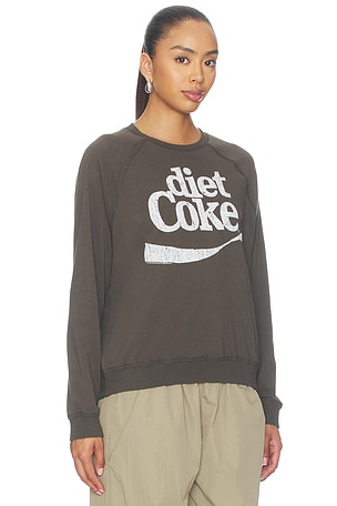 Junk Food Diet Coke Raglan Crew Fleece Sweater in Black