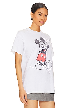 Junk Food Waving Mickey Tee in White