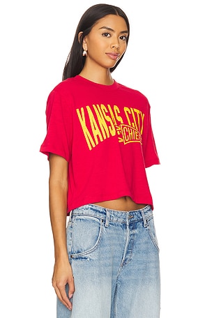 Junk Food Chiefs Dual Threat Mock Neck Crop Tee in Red