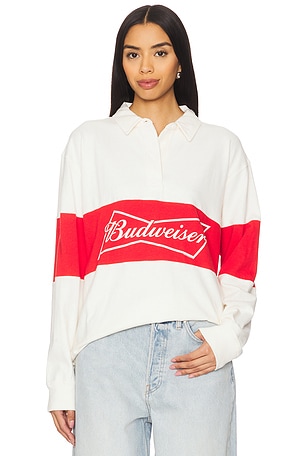 Budweiser Rugby Long Sleeve Shirt Junk Food