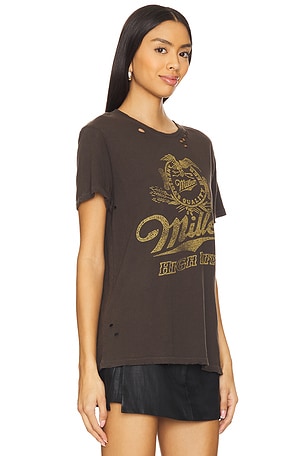 Junk Food Miller High Life Vintage Destroy Tee in Brown