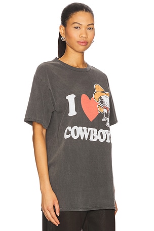 Junk Food I Love Cowboy Snoopy Tee in Grey