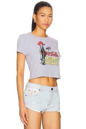 Junk Food Enjoy Coke Cowboy Baby Tee in Grey