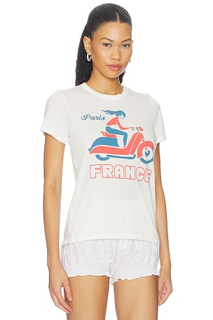 Junk Food Paris France Tee in White