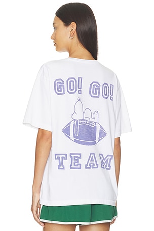 Snoopy Go Go Team V-neck Yoke Tee Junk Food