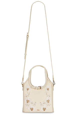 Brooke Mini Belted Embellished Orchid Beaded Top Handle Bag JW PEI