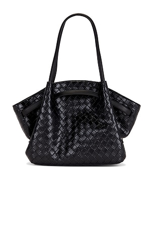JW PEI Hana Medium Weave Texture Tote Bag in Black