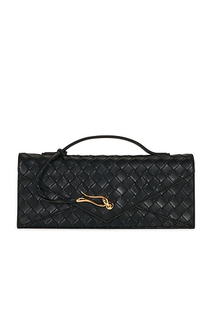 JW PEI Celeste Woven Textured Envelope Top Handle Bag in Black