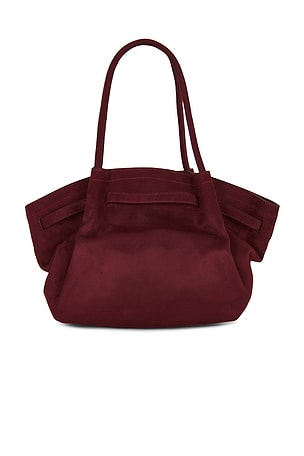 JW PEI Hana Faux Suede Medium Tote Bag in Burgundy
