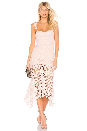 Karina Grimaldi Irma Lace Dress in Piggy Pink | REVOLVE