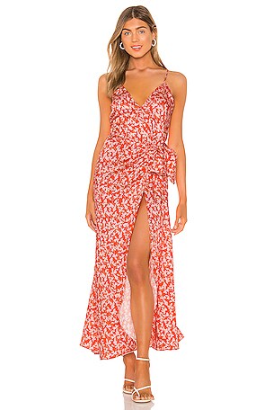karina grimaldi red dress Karina Grimaldi Ingrid Knit Midi Dress