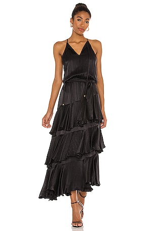 Karina Grimaldi Cassandra Solid Maxi Dress in Black | REVOLVE Karina Grimaldi Cassandra Solid Maxi Dress in Black | REVOLVE