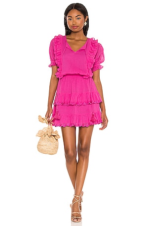 Karina Grimaldi Francis Embellished Mini Dress in Pink | REVOLVE