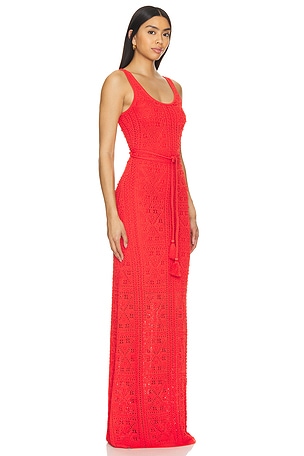 Karina Grimaldi Giulia Knit Maxi Dress in Red