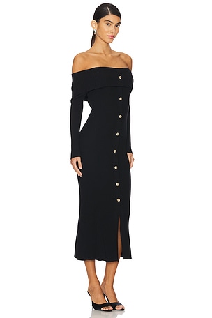 Karina Grimaldi Alana Knit Midi Dress in Black